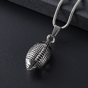 IJD11941 316L Stainles Steel Rugby Cremation Jewelry Men/Boy's Pendant Keepsake Memorial Urn Naszyjnik Hold Ashes Of Loved one