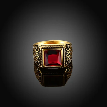 INALIS stal nierdzewna męskie pierścień czarny wzór w stylu punk pierścień inkrustowanie kamień szkła Fit Party prezent dla chłopaka Modne ozdoby