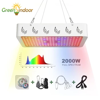 Indoor LED 1000W 2000W Full Spectrum Led Grow Light Phyto Lamp For Plant Grow Tent Box Lamp For Plant Flowers With Thermometer