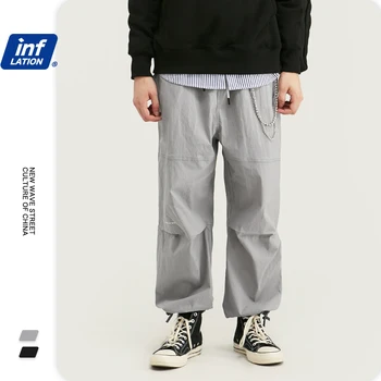 Inflacja druku biegacze mężczyźni 2020 FW meble odzież temat pasek casual spodnie mężczyźni hip-hop męski plisowane spodnie spodnie 93451W