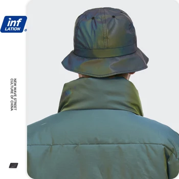 Inflacja mężczyźni Rybak czapka fajne odblaskowe hip-hop wiadro kapelusz mężczyźni biegunach meble odzież mężczyźni wiadro kapelusz dropshipping 240CI2020