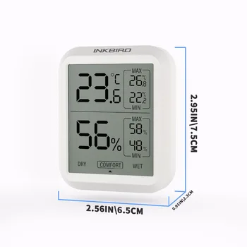 Inkbird ITH-20 cyfrowy higrometr termometr zewnętrzny kryty monitor wilgotności z czujnikiem temperatury miernik wilgotności