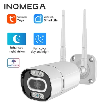 INQMEGA TUYA Smart Bullet Outdoor Camera IP66 Auto Tracking WiFi HD 1080P Full-color Enhanced Night Vision Infrared Metal Case
