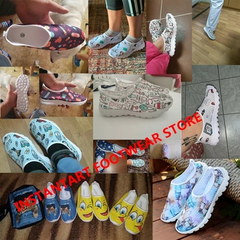 INSTANTARTS Summer Flats Sneakers Women Health Nurse Printing Slip on Nursing Shoes oddychająca Casual buty Ladies Zapatos Muje