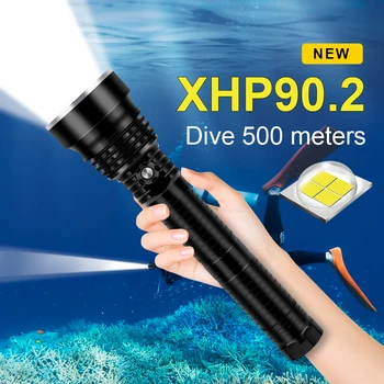 IPX8 nurkowanie latarki led XHP90.2 Podwodny Latarka żółte lub białe światło profesjonalny podwodny lampa XHP70 lampa do nurkowania