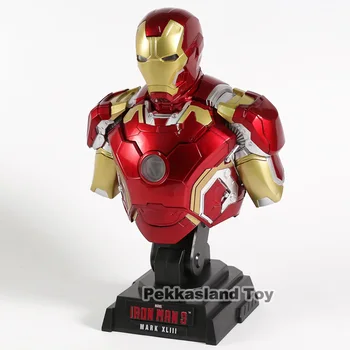 Iron Man 3 MARK 43/MARK 42 1/4 Scale Limited Edition Collectible Bust Figure Model Toy with LED Light