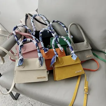 Jacquemus Solid Color Letter Tote torby dla kobiet 2020 luksusowy messenger torba mini PU damskie torebki i torby
