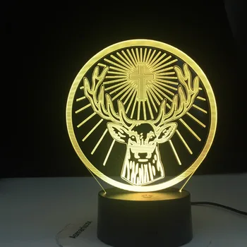 Jagermeister 16 kolorów 3D zmiana czujnika Usb i baterii lampka do baru lampa stołowa Led Night Light