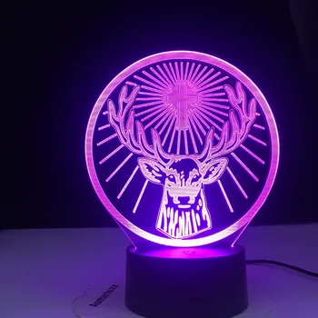 Jagermeister 16 kolorów 3D zmiana czujnika Usb i baterii lampka do baru lampa stołowa Led Night Light