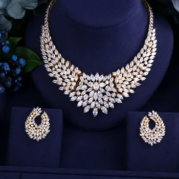 Jankelly Nigeria 2pcs Bridal Zirconia Jewelry Sets For Women Party, luksusowe Dubaj Nigeria CZ Kryształ ślubne zestawy biżuterii
