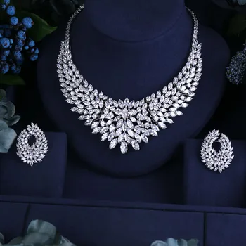 Jankelly Nigeria 2pcs Bridal Zirconia Jewelry Sets For Women Party, luksusowe Dubaj Nigeria CZ Kryształ ślubne zestawy biżuterii