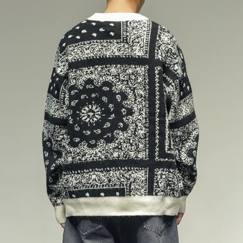 Japoński Etniczny Modny Sweter 2020 Meble Ubrania Harajuku Casual Sweter Odzież Męska Płaszcz Zimowy Retro Wolna Para Top Męski