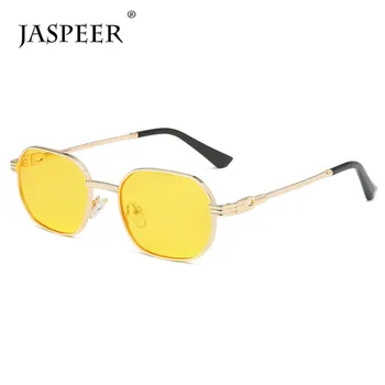 JASPEER punk owalne okulary mężczyźni retro steampunk klasyczna metalowa oprawa Gogle UV400 jazdy okulary