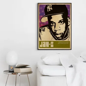 Jay-Z Music Singer Plakat Hip-Hop Rap Grupa Muzyczna Gwiazda Plakat Wall Art Painting Room Home Decor Canvas Print