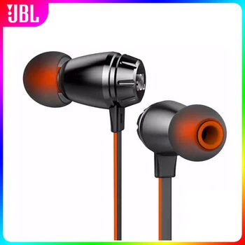 JBL T380A stereo muzyczne słuchawki douszne 3,5 mm przewodowa sportowe słuchawki HIFI podwójny dynamiczny liniowy kontrola głośnomówiący z mikrofonem