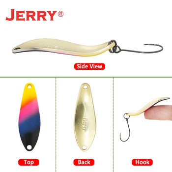 Jerry Strzępiącej wędkarska łyżka przynęta zestaw długa odlew metalowy przynęta 45mm6.5g wymieszać kolor tonąca łyżka do pstrąg okoń