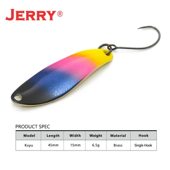 Jerry Strzępiącej wędkarska łyżka przynęta zestaw długa odlew metalowy przynęta 45mm6.5g wymieszać kolor tonąca łyżka do pstrąg okoń