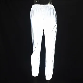 Jesienna moda Flash spodnie kobiety odblaskowe jogging, sportowe spodnie, casual szare twarde uliczne spodnie plus size XXL