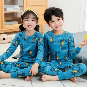 Jesień zima chłopcy dziewczęta piżamy z długim rękawem odzież Dziecięca piżamy bawełniane piżamy zestawy dla małych dzieci 2 5 6 8 10 12 lat