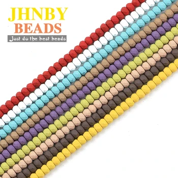 JHNBY Nanotechnology Rainbow color Rubber 4x3mm płaski okrągły kamień naturalny hematyt spacer luźne koraliki do tworzenia biżuterii Diy 15