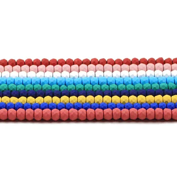 JHNBY Nanotechnology Rainbow color Rubber 4x3mm płaski okrągły kamień naturalny hematyt spacer luźne koraliki do tworzenia biżuterii Diy 15