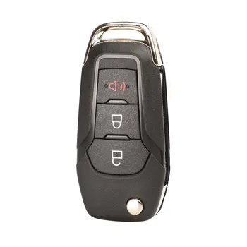 Jingyuqin Flip Remote Car Key Shell Case for Ford Focus Fusion MK MK7 Explorer Ranger Uncut HU101 Key Blade 2/3/4 Button