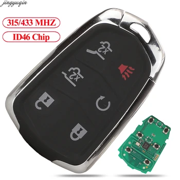Jingyuqin Remote Control Car Key 315/433 Mhz ID46 chip dla Cadillac Escalade ESV-2019 HYQ2AB/HYQ2EB 6 przycisków Smart Fob
