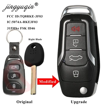 Jingyuqin Upgrade Remote 3Buttons + Panic Flip składany kluczyk do Hyundai Elantra GT I30 FCC TQ8RKE-3F03 315 mhz FSK ID46