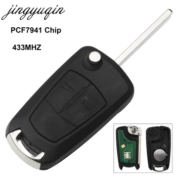 Jingyuqin WALKLEE zdalny klucz garnitur Fod 2 Przycisk 433 Mhz PCF7941 do Opel/Vauxhall Astra H 2004-2009 Zafira B 2005-2013 samochodowy klapki