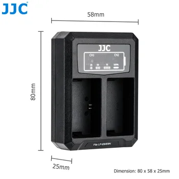 JJC USB Dual Battery Charger dla Canon LP-E6 LP-E6N EOS R R5 R6 6D Mark II, 5D Mark IV III II 70D 80D 6D 7D zastępuje LC-E6 LC-E6E