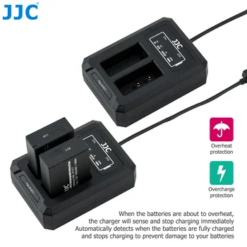 JJC USB podwójna ładowarka dla Canon LP-E17 LPE17 na Canon EOS 850D M6 Mark II M6 M3 77D 800D 760D 750 zamiennik LC-E17C LC-E17