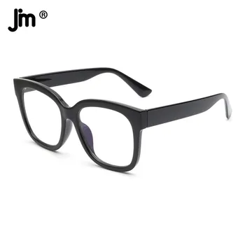 JM oversize Kocie oko niebieskie światło okulary damskie moda fałszywe komputerowe przezroczyste ramki okularów
