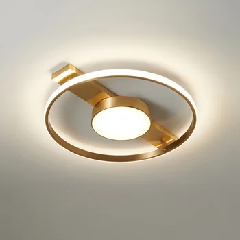 JMZM Nordic Modern Copper LED lampy sufitowe Lampy kuchnia przedpokój Balkon akrylowe lampy sufitowe oświetlenie do sypialni