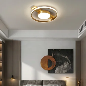 JMZM Nordic Modern Copper LED lampy sufitowe Lampy kuchnia przedpokój Balkon akrylowe lampy sufitowe oświetlenie do sypialni