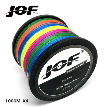 JOF 1000M PE plecionka super silny Japonia Мультифиламентный przewód lina 4 stojaki 10-80LB dla karpia