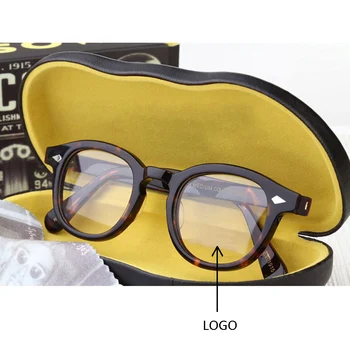 Johnny Depp punkty Mężczyźni Kobiety komputerowe okulary okrągłe przezroczyste okulary marki design octan styl rama sq004