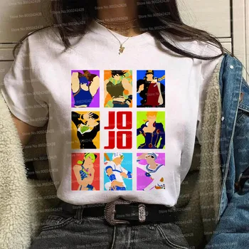 Jojos Bizarre Adventure t shirt women Harajuku japońskie kreskówki anime koszulka damska Ulzzang cool jojo Graphic koreańskiej odzież