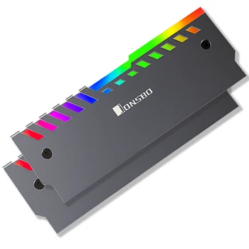 Jonsbo NC-2 2szt 3Pin Desktop Memory Cooling Vest RGB 256 Color AURA/automatyczna zmiana aluminiowa RAM radiator chłodnicy