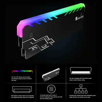 JONSBO RGB RAM Heatsink DDR DDR3 DDR4 Memory Cooling Heat Spreader Cooler dla KOMPUTERÓW stacjonarnych przyspieszenie gier komputerowych