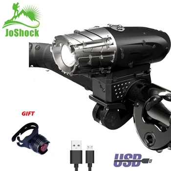 JoShock wodoodporny rower USB ładowanie os Kierownica światło lampy 300 lumenów ostrzeżenie jazda na Rowerze światło zestawy