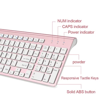 JOYACCESS cienka klawiatura komputerowa mysz zestaw cichych klawiszy klawiatura bezprzewodowa mysz Combo Wireless Mause ergonomiczne myszy dla biura