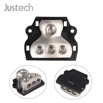Justech 2x 3 Way Power Distribution Block 0 Gauge IN 3 x 4 Gauge OUT Copper Fuse Holder Car Audio Splitter Amp elektryczna