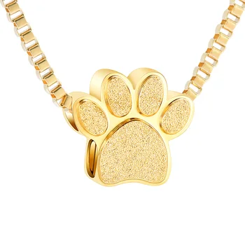 K001 Pet Paw biżuteria kremację dla popiołów wisiorek medalion ze stali nierdzewnej Keepsake Pomnik urna naszyjnik uchwyt popiół dla psa kota