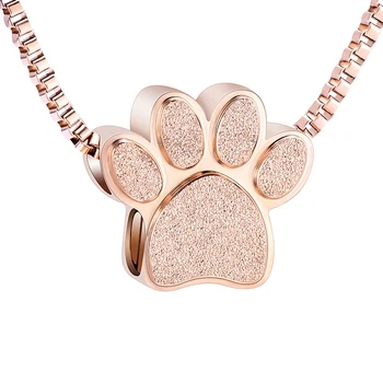 K001 Pet Paw biżuteria kremację dla popiołów wisiorek medalion ze stali nierdzewnej Keepsake Pomnik urna naszyjnik uchwyt popiół dla psa kota