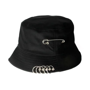 K42 2020 damska, modna czapka INS Style Gothic Fisherman Hat Hoop Pin Basin Caps Summer Harajuku składana roleta kapelusz okulary czapki