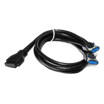 Kabel USB 3.0 High Speed 20Pin 2 Port USB3.0 Hub USB 3.0 cable przodu ze stałą podstawą do komputera stacjonarnego PC