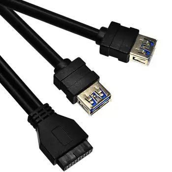 Kabel USB 3.0 High Speed 20Pin 2 Port USB3.0 Hub USB 3.0 cable przodu ze stałą podstawą do komputera stacjonarnego PC