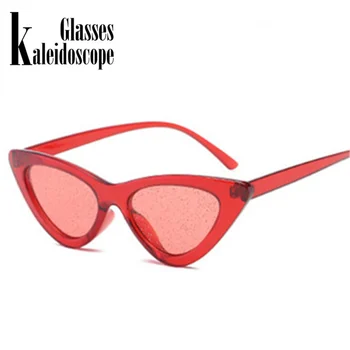 Kalejdoskop punkty małe kocie oko okulary Kobiety stare seksowne Kocie oko ramka odcień czerwony genialny obiektyw okulary dla kobiet UV400