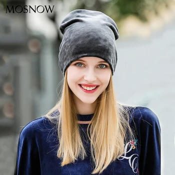 Kapelusze Flanelowe opatentowana nowość wysoka jakość stałe modne 2019 ciepła zimowa czapka dla kobiet Skullies czapki kaptur femme #MZ808