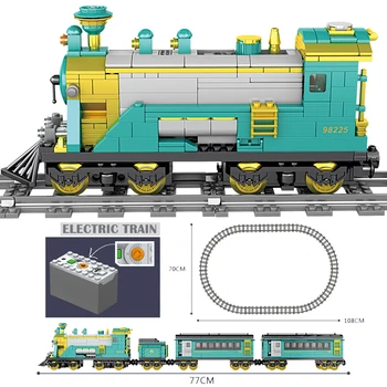 KAZI Technic Battery Powered Classic Electric City Train High-speed Rail Building Blocks cegły prezent zabawki dla dzieci